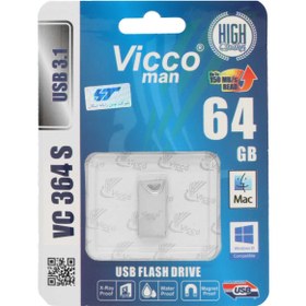 تصویر فلش مموری 64 گیگابایت فلزی ویکو من مدل Vc 364 s یو اس بی 3.1 