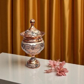 تصویر قندان تک پایه نقره کوب 