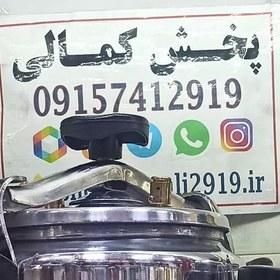 تصویر تنورگازی تنور بدنه گالوانیزه خرید ارزان دوشعله دوسینی و ساچ چدن32 مشعل چدن پسکرایه بامشتری 