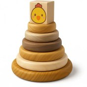 تصویر اسباب بازی چوبی برج هوش طرح جوجه 