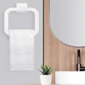 تصویر جا حوله آویز دیواری لیمون مدل 2453 چهارگوش رنگ سفید 