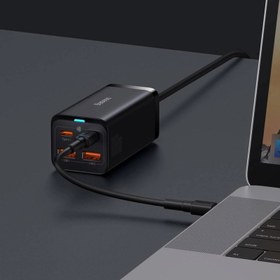 تصویر شارژر دیواری باسئوس مدل CCDK100EU GaN3 Pro 100W به همراه کابل USB-C طول 1.5 متر 