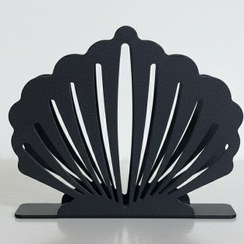 تصویر جا دستمال کاغذی رومیزی فلزی (طرح صدف) 