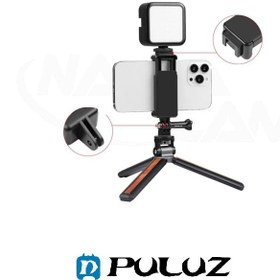 تصویر هولدر و نگهدارنده موبایل بر روی لوازم جانبی گوپرو و دوربین های ورزشی PULUZ Selfie Sticks Tripod Mount Adapter Phone Clamp