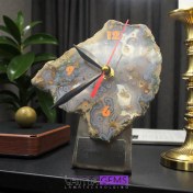 تصویر ساعت رومیزی عقیق با حاشیه شجر 