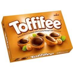 تصویر تافی شکلاتی با مغز فندق تافیفی 48 عددی Toffifee Creamy Nougat And Chocolate With Hazelnut Flavor 48 pieces