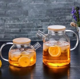 تصویر قوری پیرکس در بامبو - 1.8 لیتری Pyrex teapot in bamboo