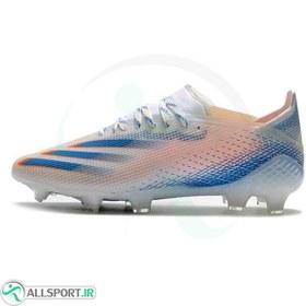 تصویر کفش فوتبال ادیداس ایکس طرح اصلی آبی صورتی سفید Adidas X Ghosted .1 FG Blue Pink White 