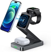 تصویر 3 in 1 Wireless Charger for MagSafe, Wireless Charging Station Compatible with iPhone 14 13 12 Pro Max, for AirPods Pro, and for Apple Watch 