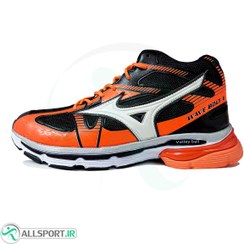 تصویر کفش والیبال میزانو طرح اصلی Mizuno Wave Bolt 6 Orang Black 