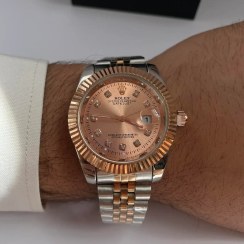 تصویر ساعت مردانه رولکس Rolex رنگ رزگلد مسی 