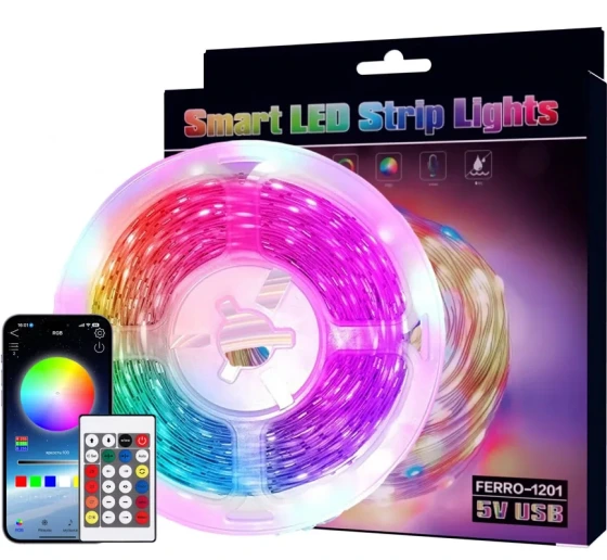 خرید و قیمت نوار RGB کنترلر دار مدل Ferro-1201 طول 15 متری | ترب