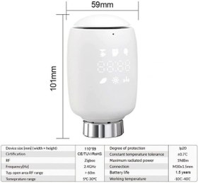 تصویر ترموستات شیر رادیاتور هوشمند MOES - پروتکل زیگبی TV05 Zigbee Thermostat Radiator Valve Device model: ZTRV-ZX-TV05