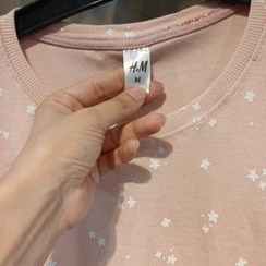 تصویر تیشرت زنانه کبریتی برندh&m استین کوتاه وارداتی سایزM 