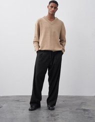 تصویر خرید اینترنتی شلوار راحتی مردانه سیاه برند VAMOSCLO S000129602 ا Siyah Basic Oversize Pantolon Siyah Basic Oversize Pantolon
