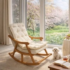 تصویر صندلی راک چوبی گهواره ای مدل نیلسا 