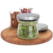 تصویر جاحبوبات شیشه ای با درب استیل MGS 300CC ، کد B300S 