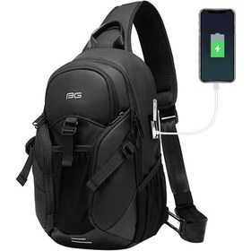 تصویر کوله تک بند ضد آب یو اس بی دار بنج Bange BG-77120 Men Waterproof Crossbody Chest Bag with USB 