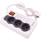 تصویر محافظ برق 3 خروجی یخچال و فریزر ارتدار با کابل 3 متری امگا 