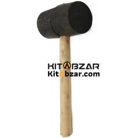 تصویر چکش لاستیکی بزرگ دسته چوبی 