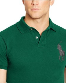 تصویر پولو شرت رالف لورن Ralph Lauren CUSTOM-FIT BIG PONY HOLIDAY GREEN/GREY 