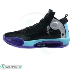 تصویر کفش بسکتبال مردانه ایر جرد ن Air Jordan 34 Black Grey Purple Blue 