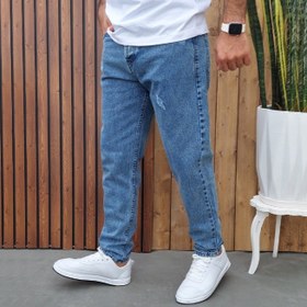 تصویر شلوار لی مام استایل مردانه رنگ آبی سایز ۴۰ تا ۴۸ 