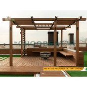 تصویر پرگولا چوب پلاست مدل RP3 مشبک (ابعاد3*3) 