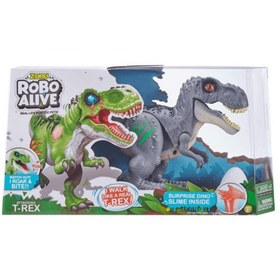 تصویر ربات دایناسور تی رکس سبز روبو الایو سری Dino Wars 