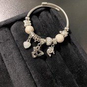 تصویر بنگل زنانه پاندورا سفید کد 3 