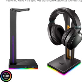 تصویر پایه هدفون گیمینگ ایسوس Rog Throne Qi Headset Stand With RGB Lightning And ESS Dac مجهز به پدشارژر وایرلس Rog Throne Qi Headset Stand With RGB Lightning And ESS Dac