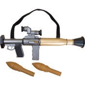 تصویر تفنگ اسباب بازی آرپیچی مدل RPG با دو خمپاره مناسب خردسال و کودک 