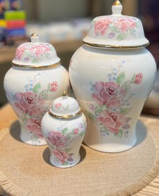 تصویر ست جینجر جار گل صورتی 