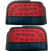تصویر چراغ عقب اسپرت پراید 131 طرح Audi (چپ و راست) قرمز دودی 