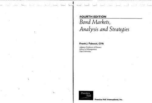 خرید و قیمت دانلود کتاب Bond markets, analysis, and strategies ویرایش 4