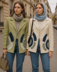 تصویر کت پاییزه تیکه دوزی 