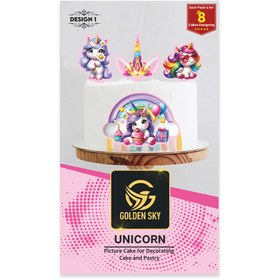 تصویر تصویر و تاپر کیک یونی کورن 