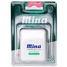 تصویر نخ دندان نازک با اسانس نعناع حاوی فلوراید مینا Mina Mint Mina Star Dental Floss