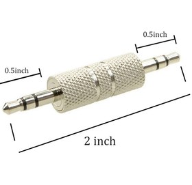 تصویر تبدیل دو سر نر AUX فلزی 