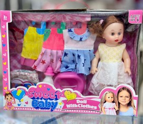 تصویر عروسک بی بی بورن با 3 دست لباس اضافه BABY
