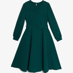 تصویر پیراهن مجلسی زنانه دامن کلوش مدل بانل برنس Bornos 