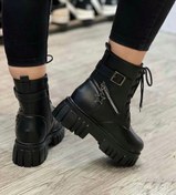 تصویر نیم بوت دخترانه چرم مدل 8746 رنگ سیاه 