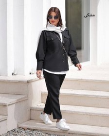 تصویر مانتو شلوار دانشجویی زنانه مدل گیسو فاستونی سایز آزاد 