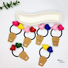 تصویر کش مو مهره ای قلبی 