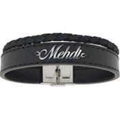 تصویر دستبند استيل و چرم اسم مهدی مدل Givi1715 