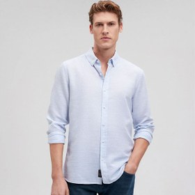 تصویر پیراهن مردانه آبی روشن ماوی 