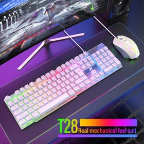 تصویر ست گیمینگ رایکو مدل T28 کد RGB-2024 WHITE 