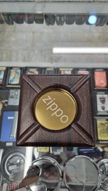 تصویر زیر سیگاری چوبی زیپو 