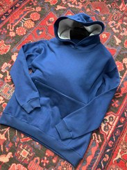 تصویر هودی سه نخ صد در صد پنبه بیسیک قواره باکسی کد ۱۱۰ - سرمه ای / xl 