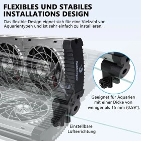 تصویر فن خنک‌کننده آکواریوم FK055-1FAN Details zum Modell FK055-1FAN